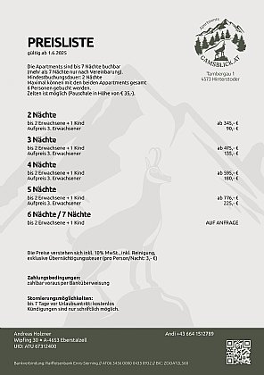 Preisliste Gamsblick